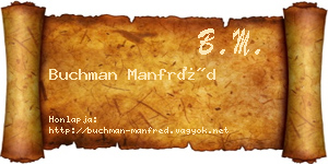 Buchman Manfréd névjegykártya